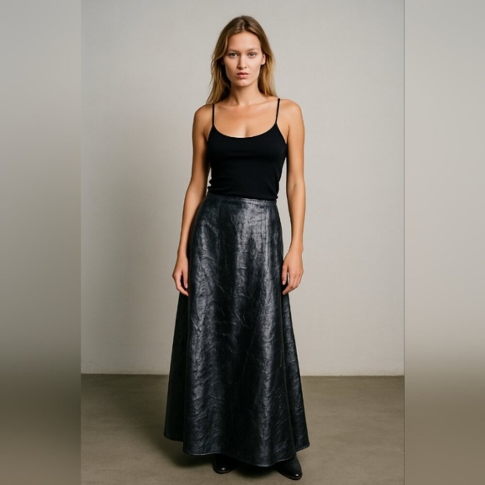Deadstock Le Chateau Metallic Maxi Skirt Size 5/6 Whimsigoth Sheer Vintage Y2K